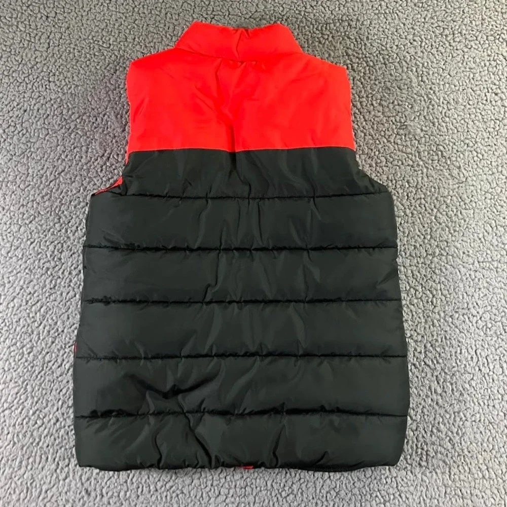 Puma Kids Red Black Colorblock Puffer Vest Size Medium